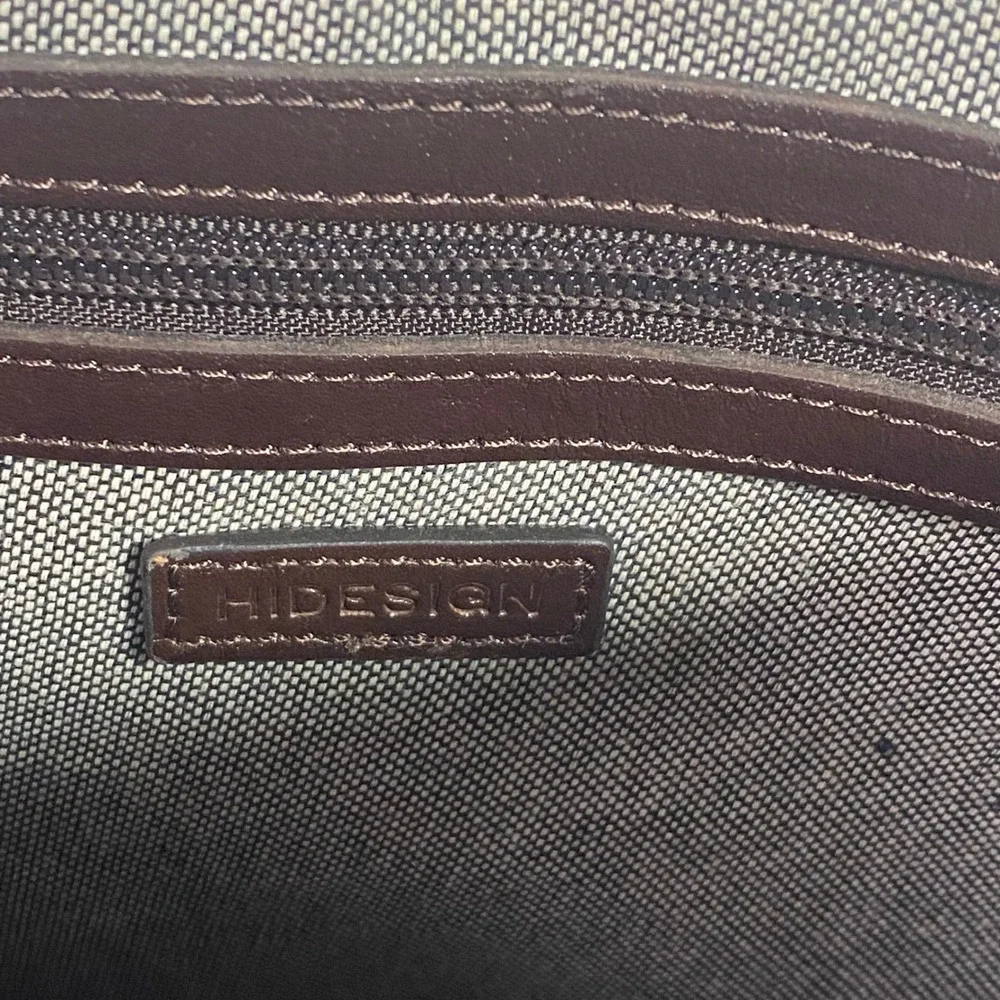 Hidesign The Icons Brown Leather Messenger Briefcase Laptop Bag Brass Hardware